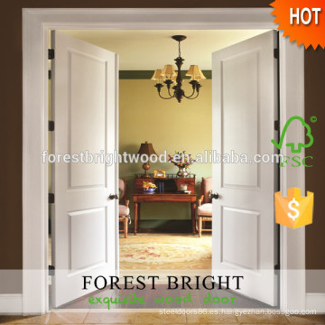 Elegant Craftsman White Interior doble puerta de diseño de madera